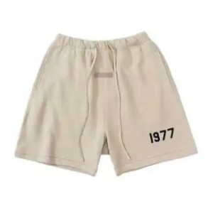 Essentials 8th Kollektion 1977 Flocking Letter Kurze Hose Beige | 6473-JTRUP