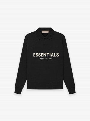 Essentials Core Essentials Ls Polo Sweatshirt Schwarz | 1857-GQAWE