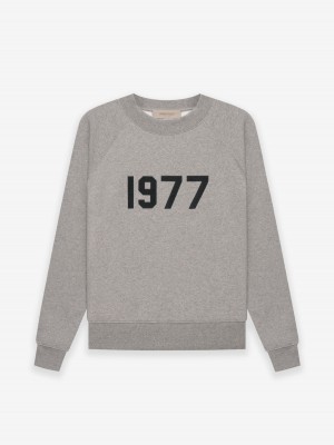 Essentials Crewneck 1977 Sweatshirt Dunkel | 0395-ZBDQL