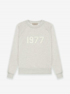 Essentials Crewneck 1977 Sweatshirt Gray | 7651-JOMWX
