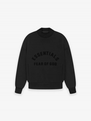 Essentials Crewneck Jet Sweatshirt Kinder Schwarz | 0927-XTOKY