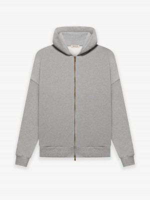Essentials Eternal Fleece Zip Warm Hoodie Grau | 8546-TUERH