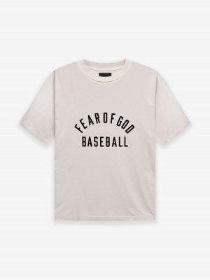 Essentials Fear of God Baseball Tee T-shirts Weiß | 9406-YKWMZ