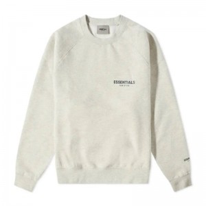 Essentials Fear of God Core Crew Sweatshirt Gray | 4256-BKJOA