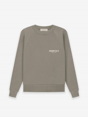 Essentials Fear of God Crewneck Sweatshirt Gray | 7381-DQSJU