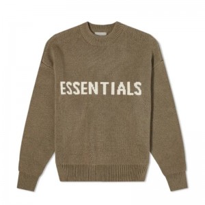 Essentials Fear of God Gestrickt Harvest Sweatshirt Braun | 1083-XJGCV