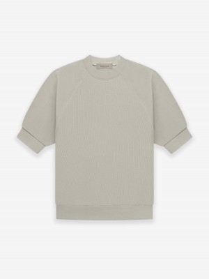 Essentials SS Waffle Sweatshirt Gray | 3620-XDQGA