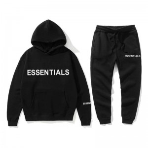 Essentials Spring Mit Kapuze Sweatshirt Trainingsanzug Schwarz | 3971-VEBHC