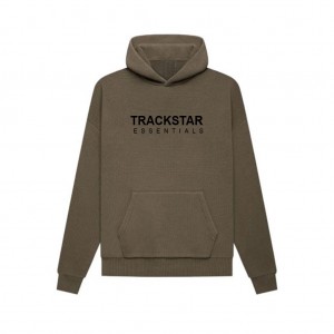 Essentials Trackstar Hoodie Dunkelbraun | 4875-GMAYV