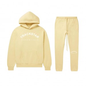 Essentials Trackstar Logo Print Trainingsanzug Cream/White | 8016-DTIUF