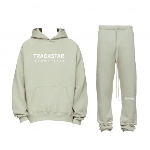 Essentials Trackstar Logo Print Trainingsanzug Sage | 2897-FBKHA