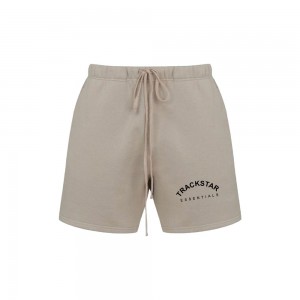 Essentials Trackstar Logo Printed Lounge Kurze Hose Braun | 0427-WTPSV