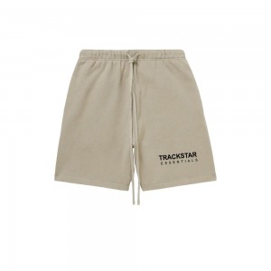 Essentials Trackstar London Black Logo Lounge Kurze Hose Braun | 9085-VHWGJ