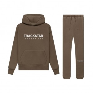 Essentials Trackstar Mode Logo Printed Trainingsanzug Braun | 7695-ACVWF