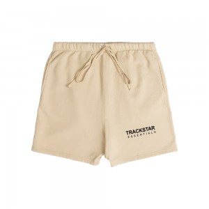 Essentials Trackstar Mode Sweat Kurze Hose Beige/Black | 5421-ZSIYO