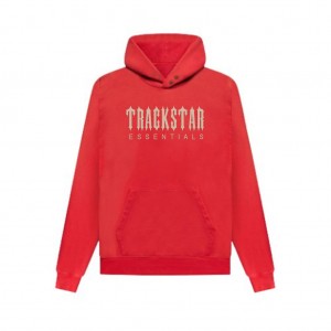 Essentials Trackstar Premium Hoodie Rot | 9687-KDCZY