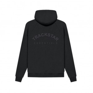 Essentials Trackstar Premium Mit Kapuze Hoodie Schwarz | 6578-OACGK