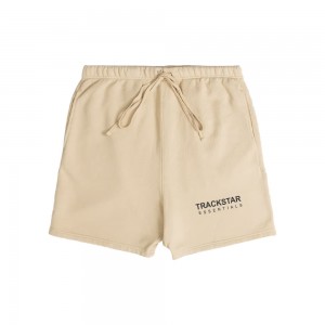 Essentials Trackstar Sweat Kurze Hose Beige/Black | 6923-ZWCNB