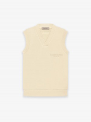 Essentials V Neck Weste Damen Gelb | 1594-FCEYR